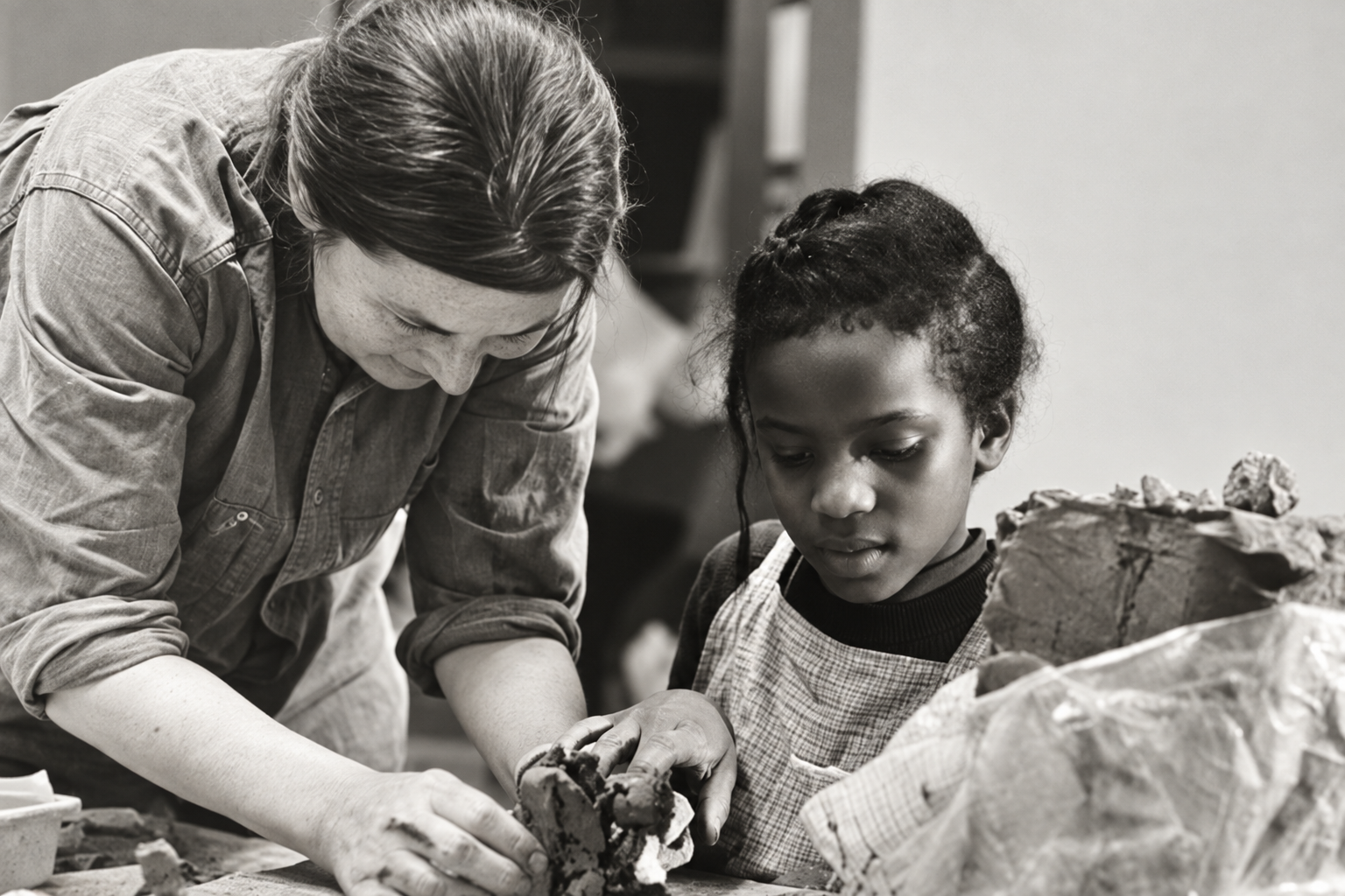 Edith Kramer working alongside children