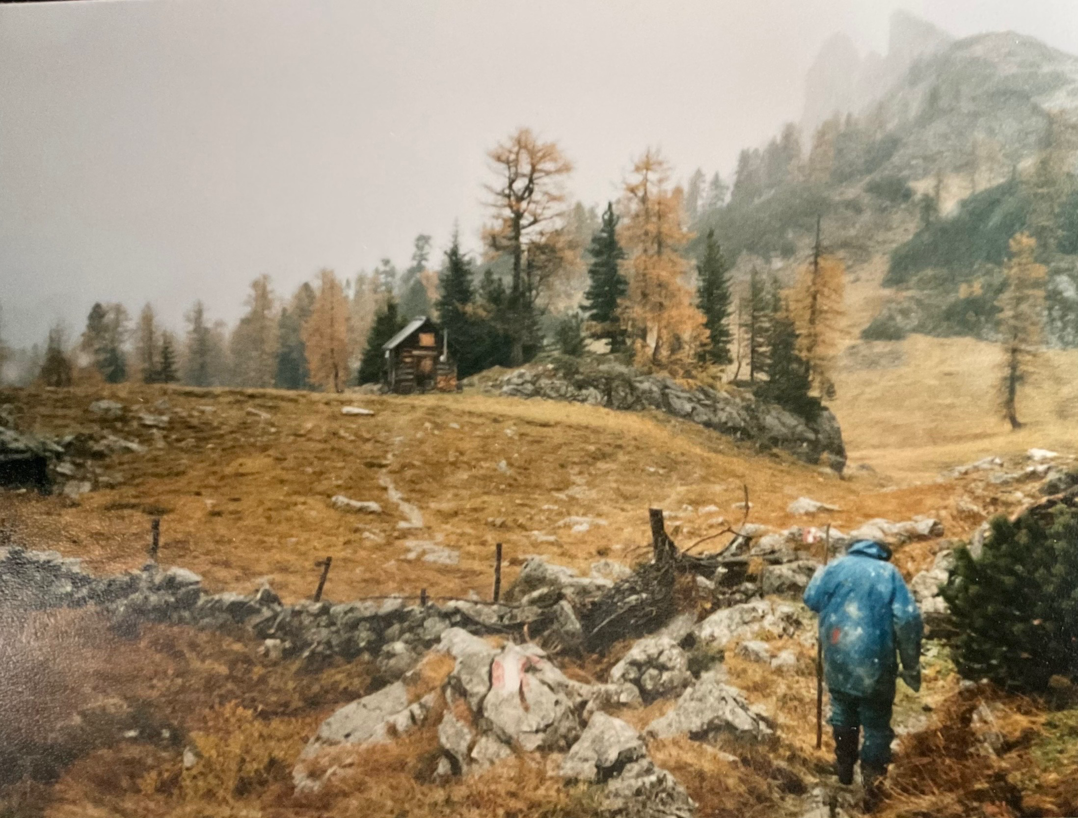 Edith Kramer walking through an alpine landscape